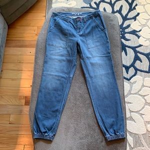 peace love world denim “jogger” pant.